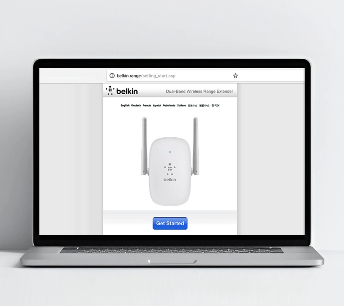 How to access the web portal of the Belkin router using the belkin.range web address